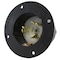 Ac Works Flanged Locking Inlet, Non-NEMA, 50 A, 125/250V AC, Single Phase, 3 Pole, Flush Mount, Black CS6375 - alternate 1